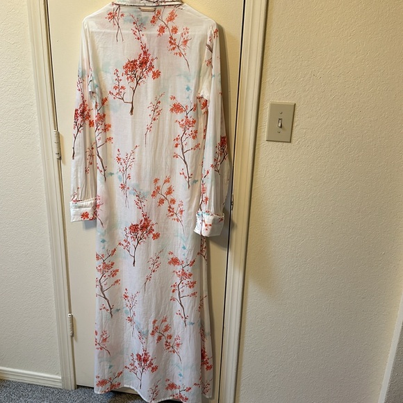 LCDA La Costa Del Algodōn En Plein Air Lingerie Long Floral Dress Size Medium - Picture 10 of 16